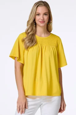 Smocked Flutter Sleeve Top