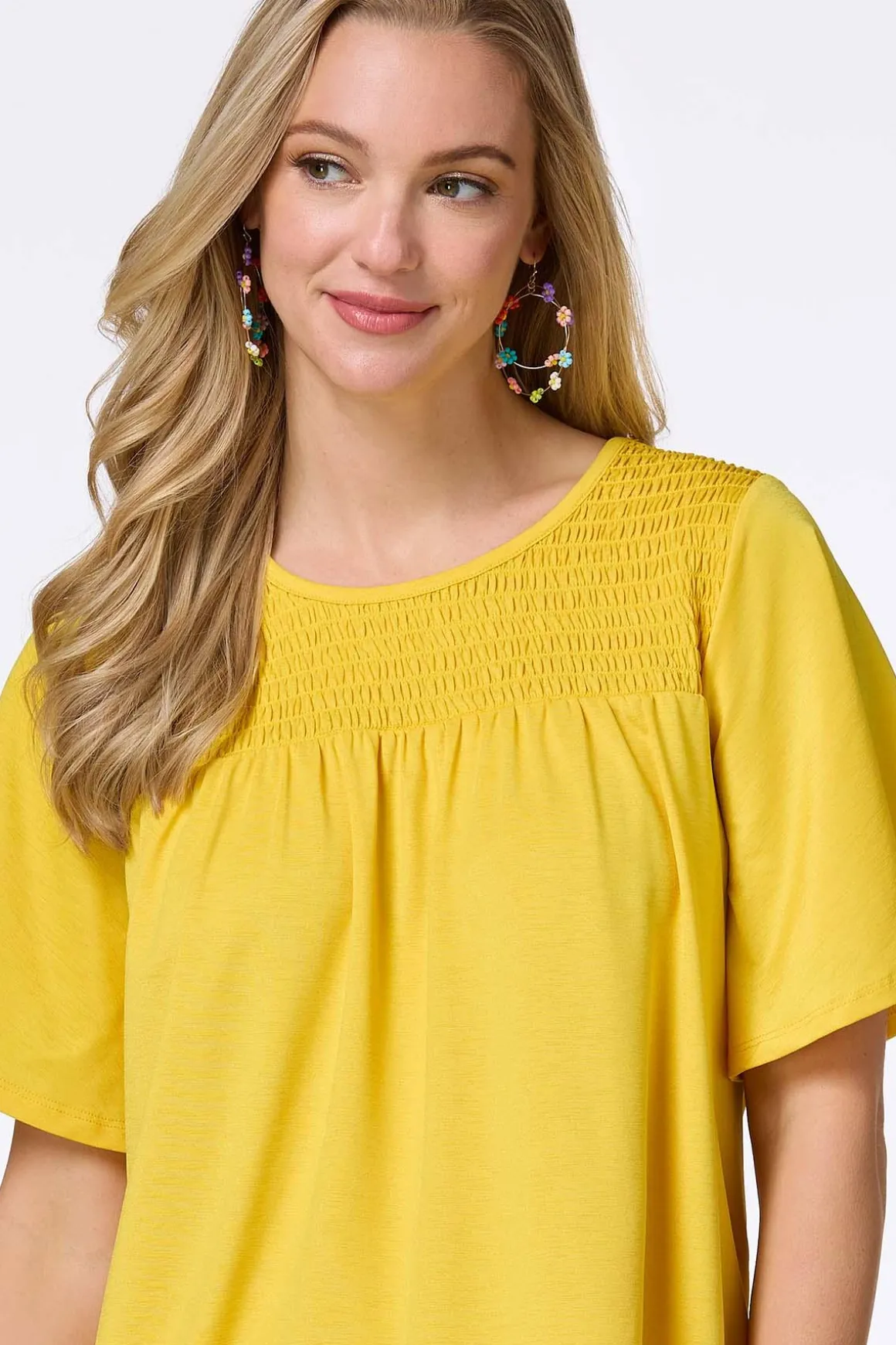 Smocked Flutter Sleeve Top