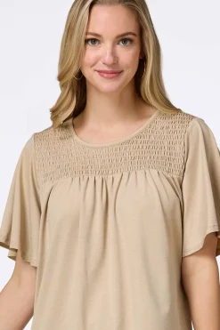 Smocked Flutter Sleeve Top