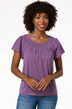 Smocked Flutter Sleeve Top