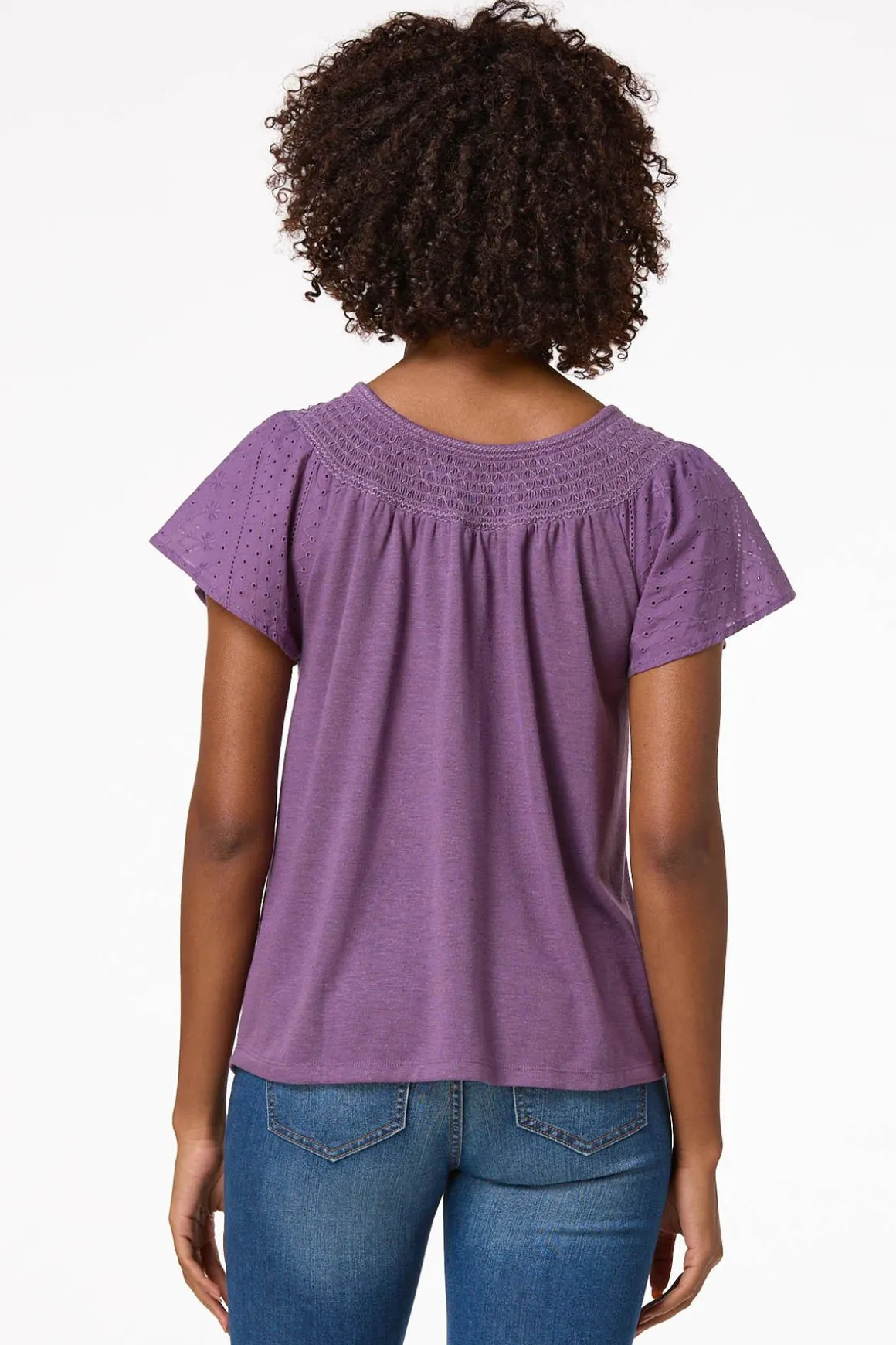 Smocked Flutter Sleeve Top