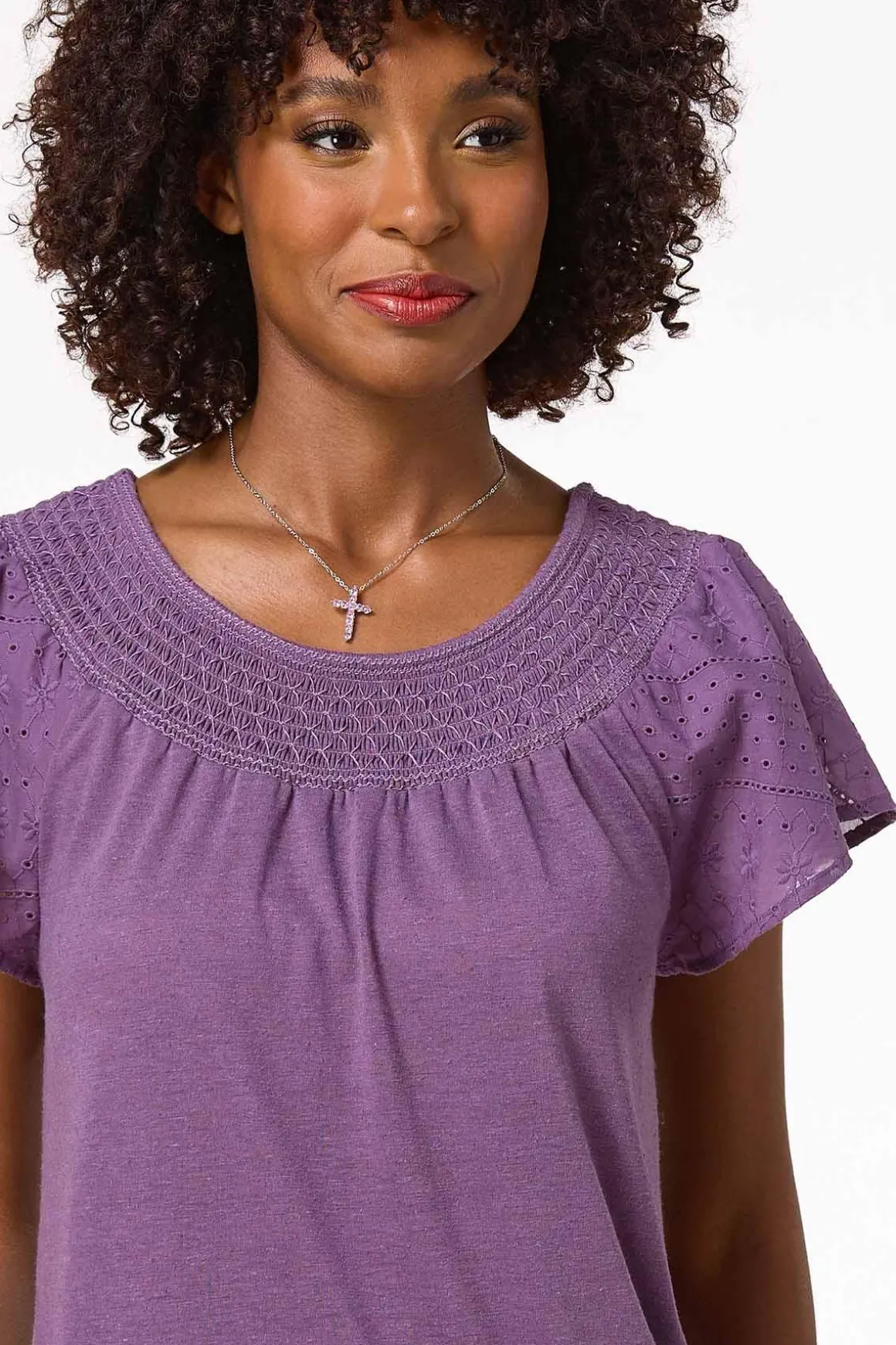 Smocked Flutter Sleeve Top