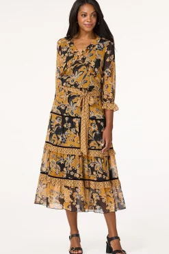Smocked Gold Floral Skirt