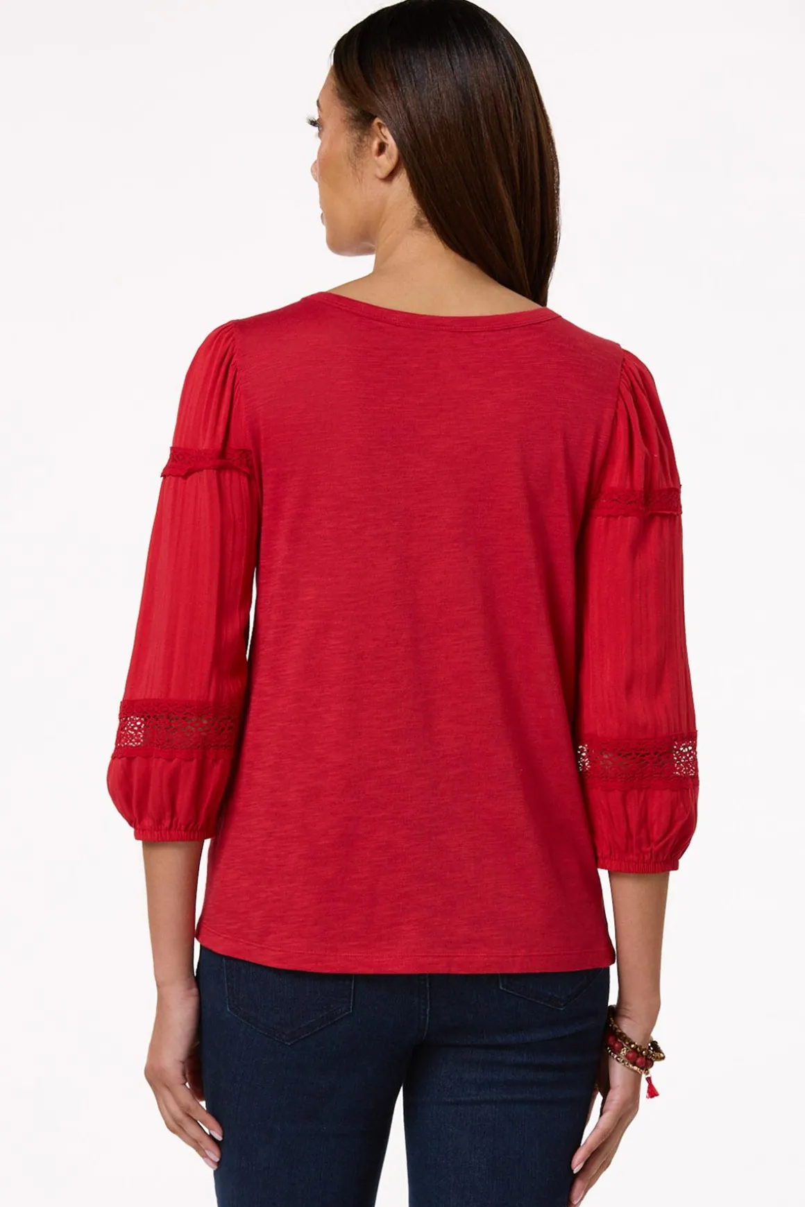 Smocked Lace Trim Top