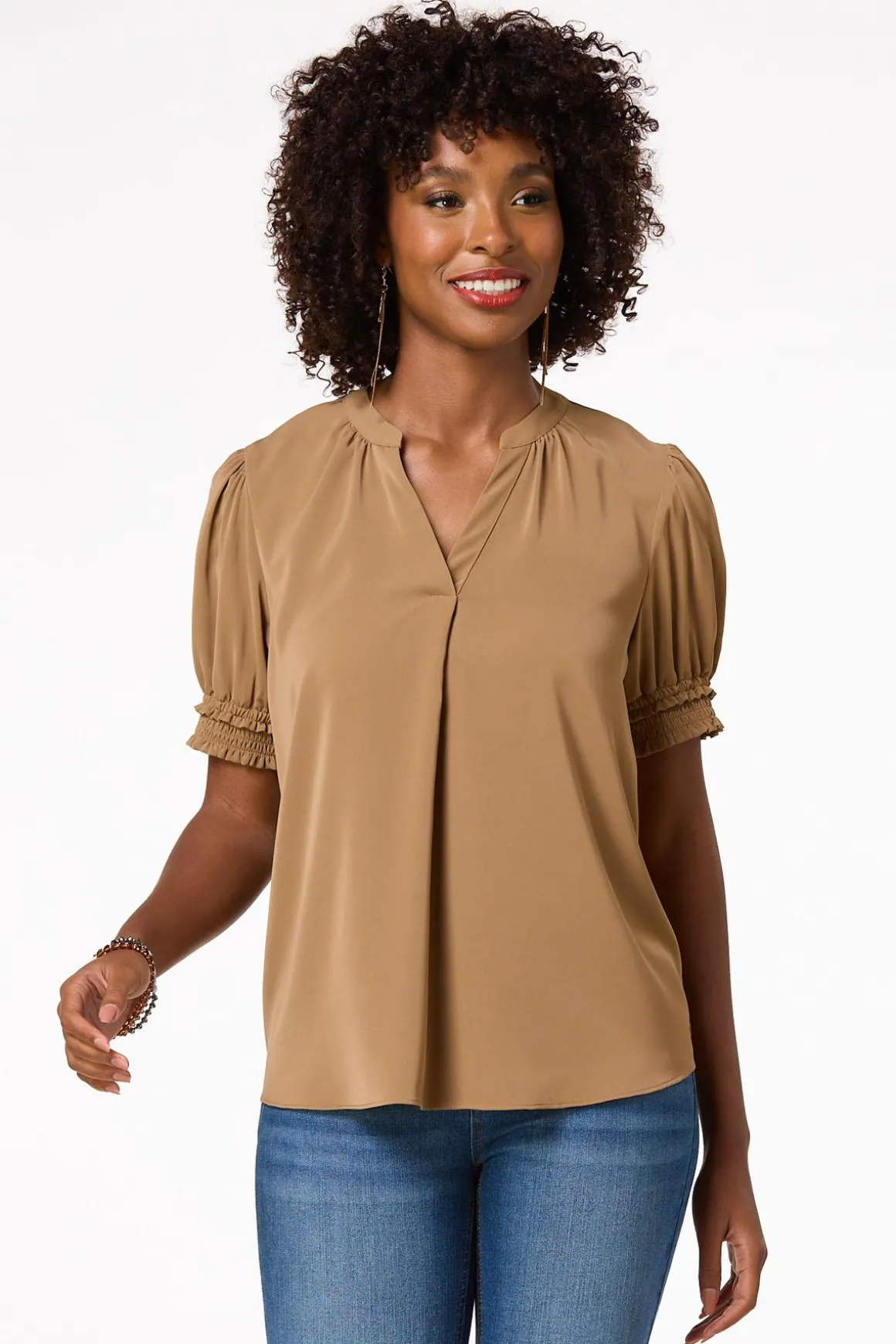 Smocked Sleeve Top
