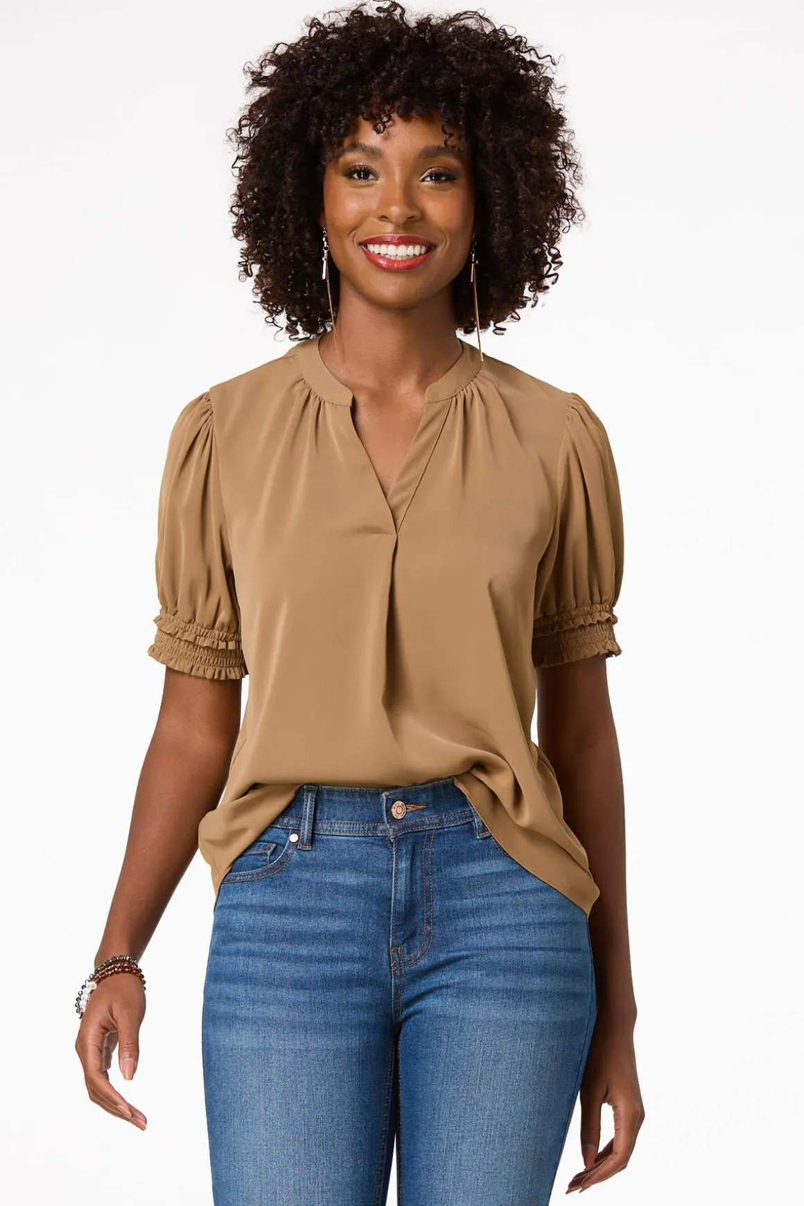 Smocked Sleeve Top