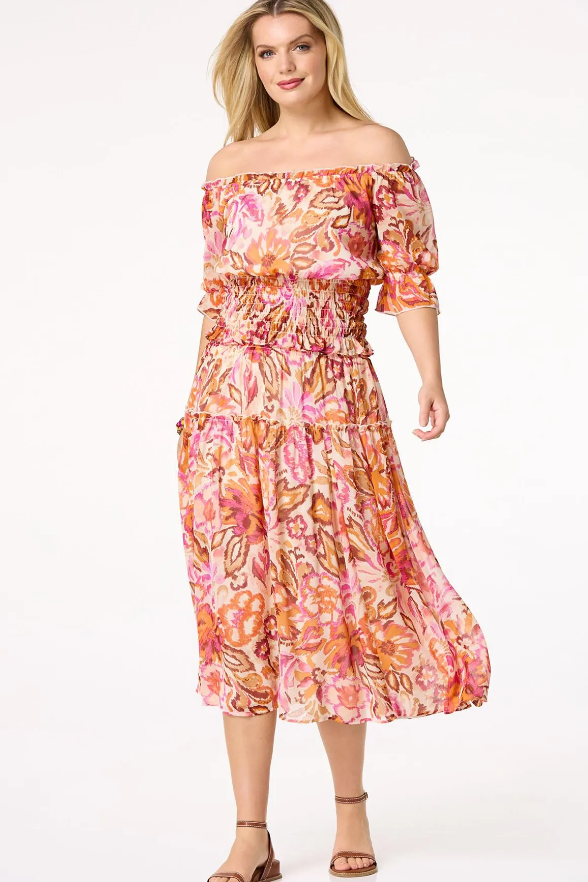 Smocked Sunrise Floral Skirt