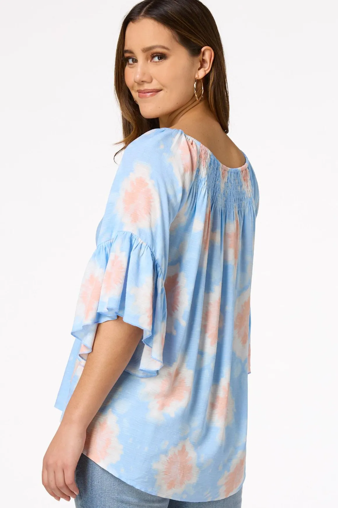 Smocked Tie Dye Top