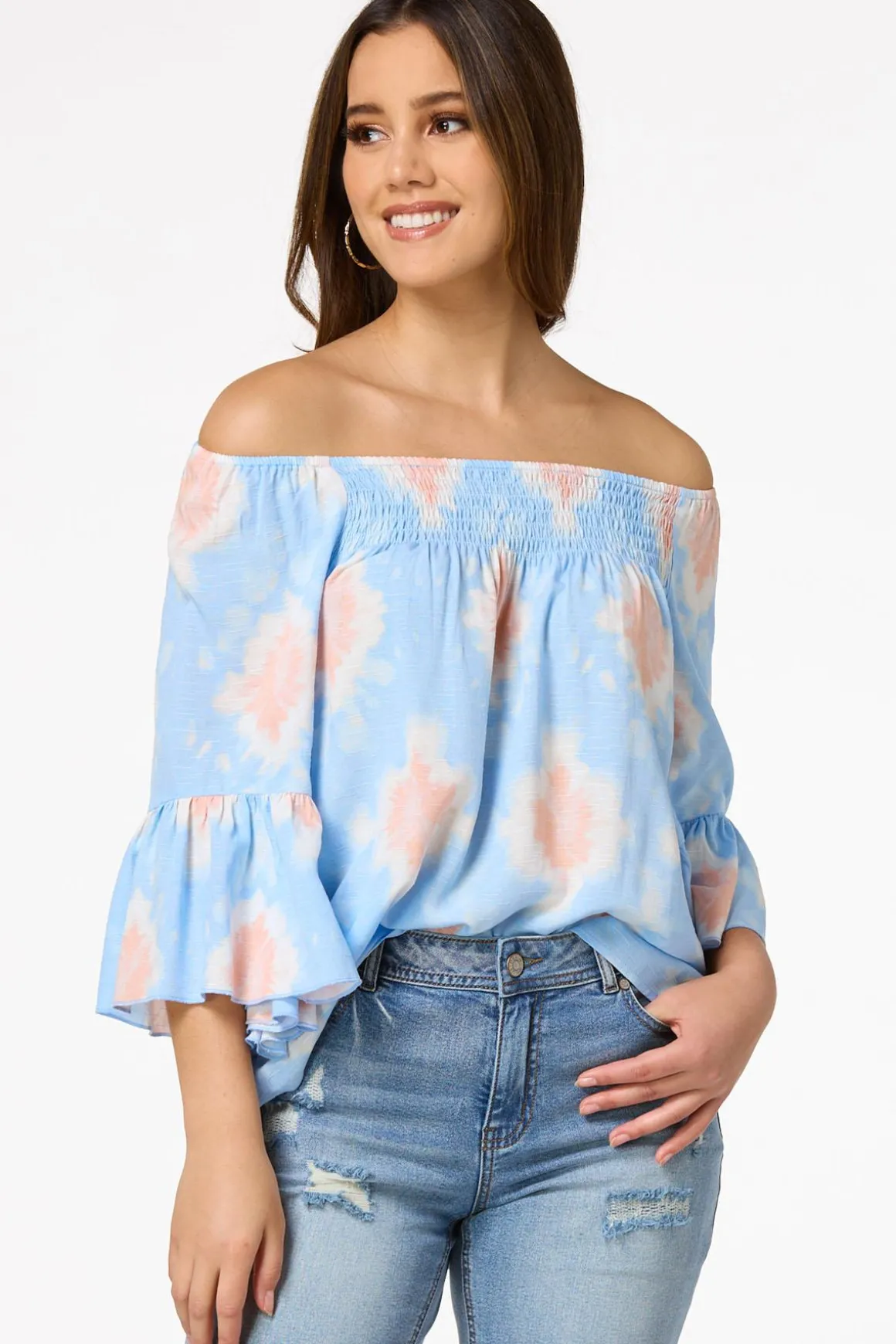 Smocked Tie Dye Top