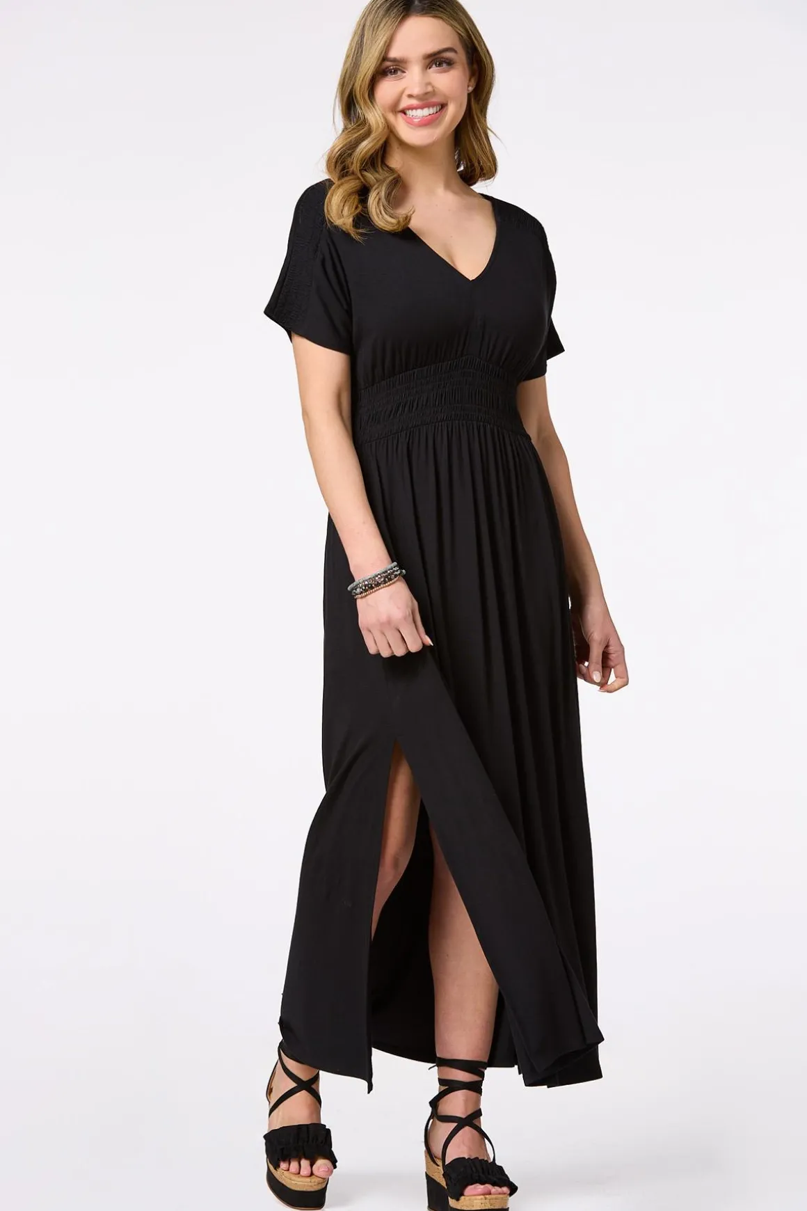 Smocked Waist Maxi Dress