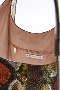Snakeskin Seamed Tote