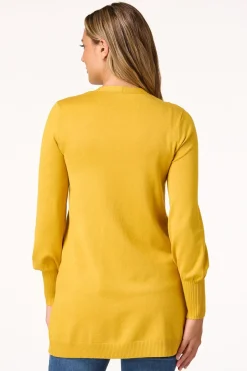 Solid Balloon Sleeve Cardigan