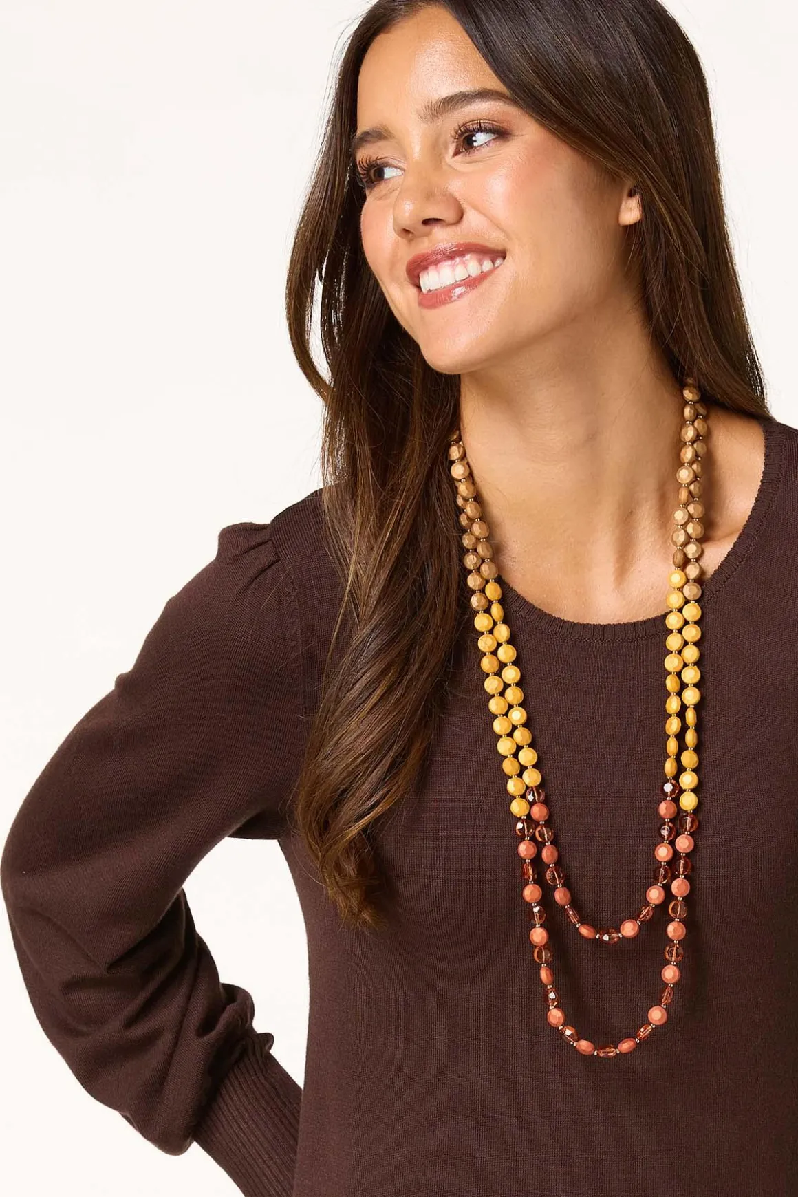 Solid Balloon Sleeve Sweater