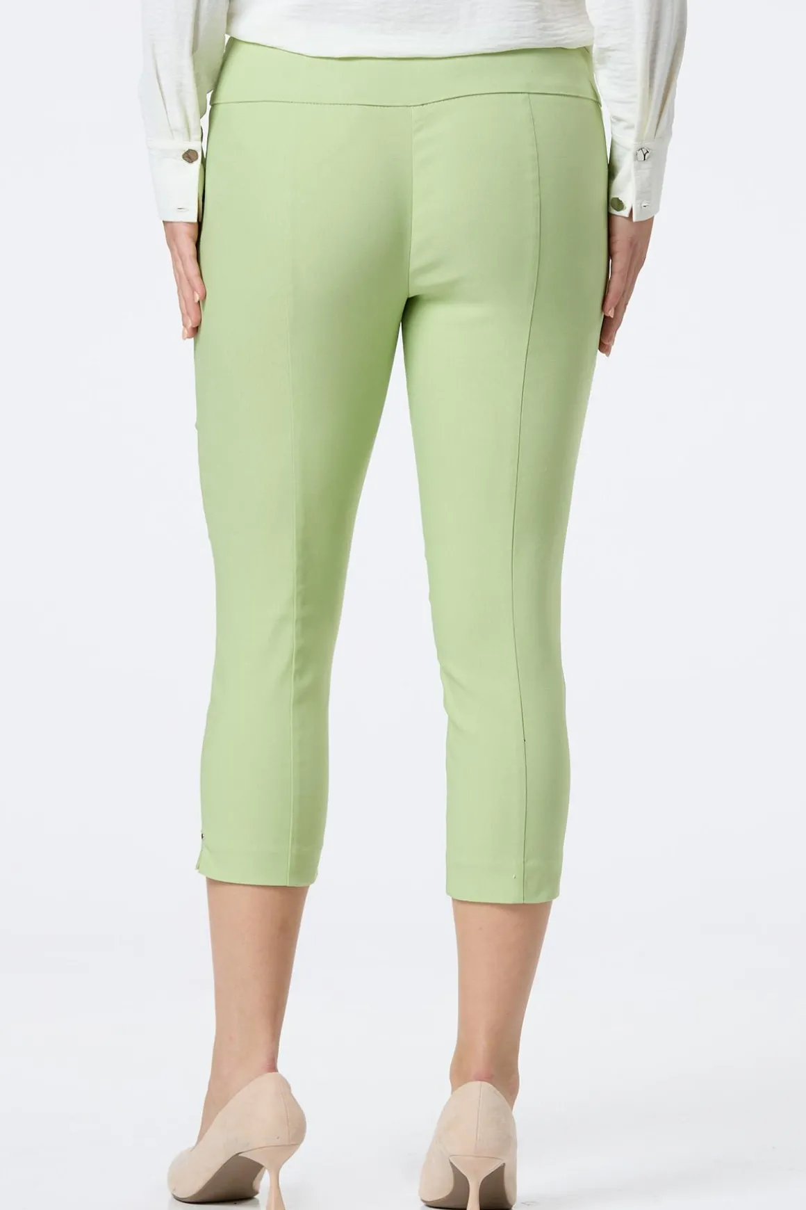 Solid Cropped Bengaline Pants