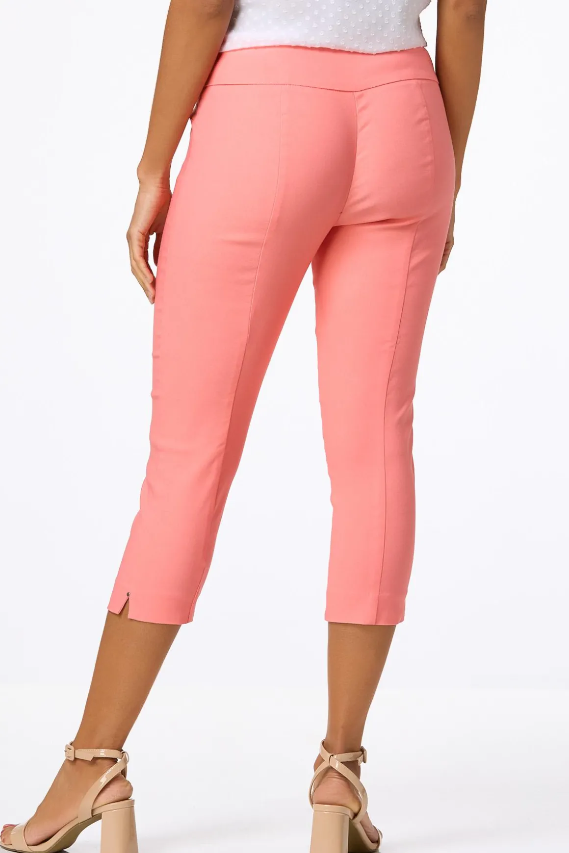 Solid Cropped Bengaline Pants