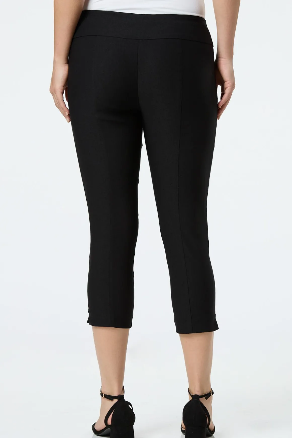 Solid Cropped Bengaline Pants