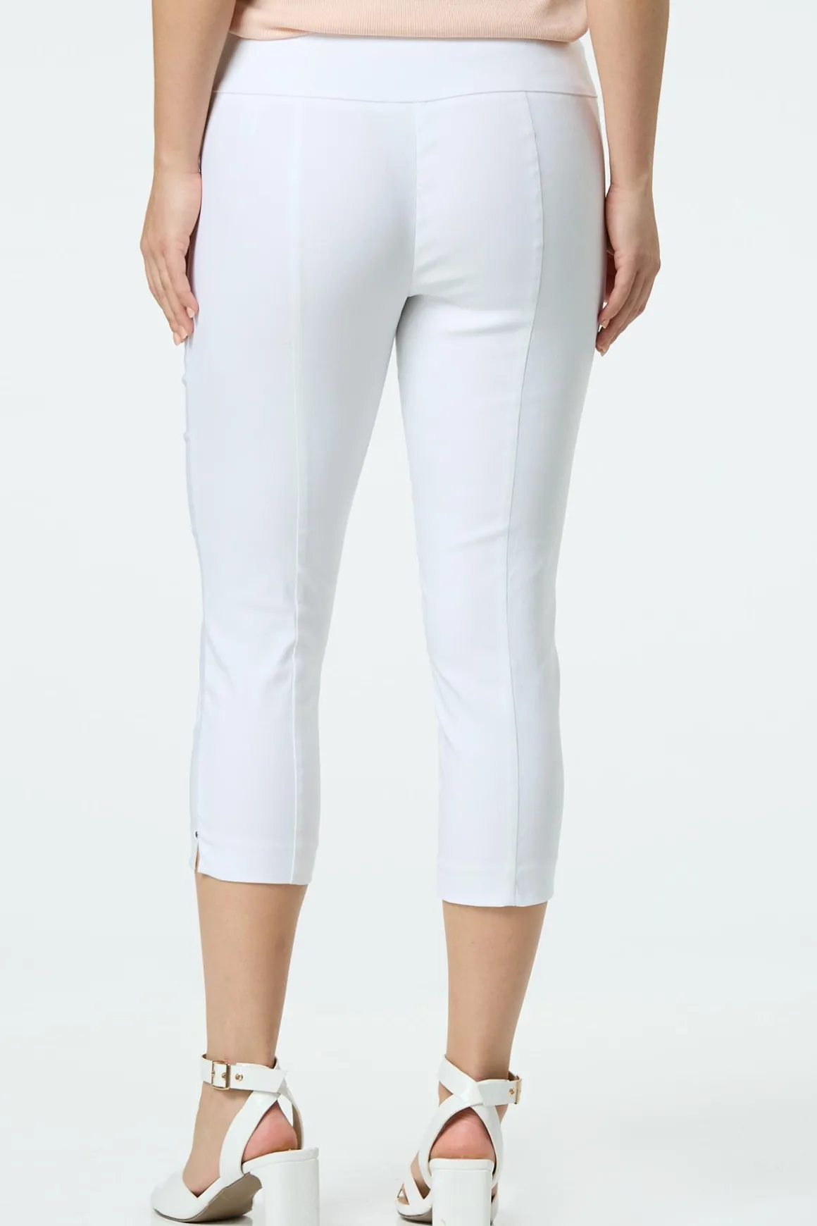 Solid Cropped Bengaline Pants