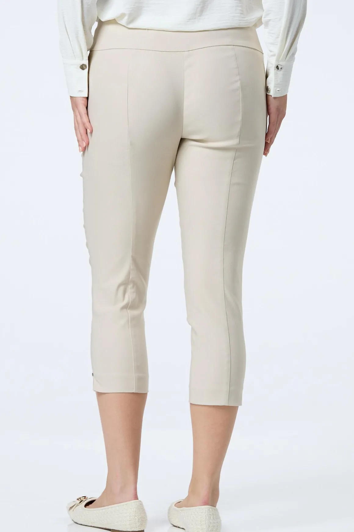 Solid Cropped Bengaline Pants