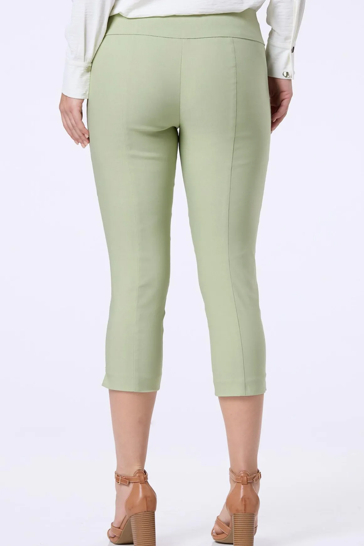 Solid Cropped Bengaline Pants