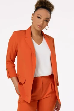 Solid Cuffed Blazer