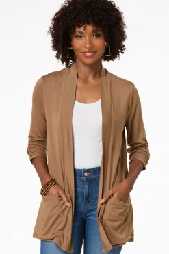 Solid Draped Cardigan