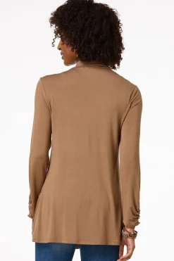 Solid Draped Cardigan