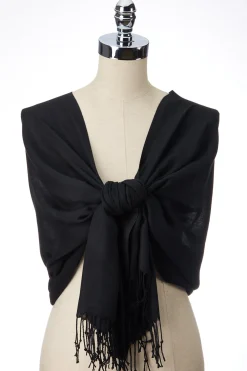 Solid Fringe Pashmina Scarf
