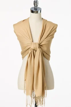 Solid Fringe Pashmina Scarf