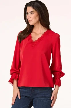 Solid Lace Trim Top