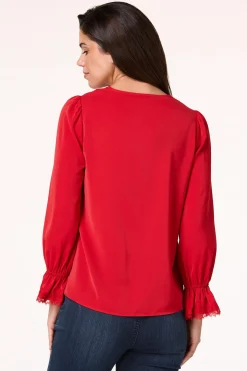 Solid Lace Trim Top