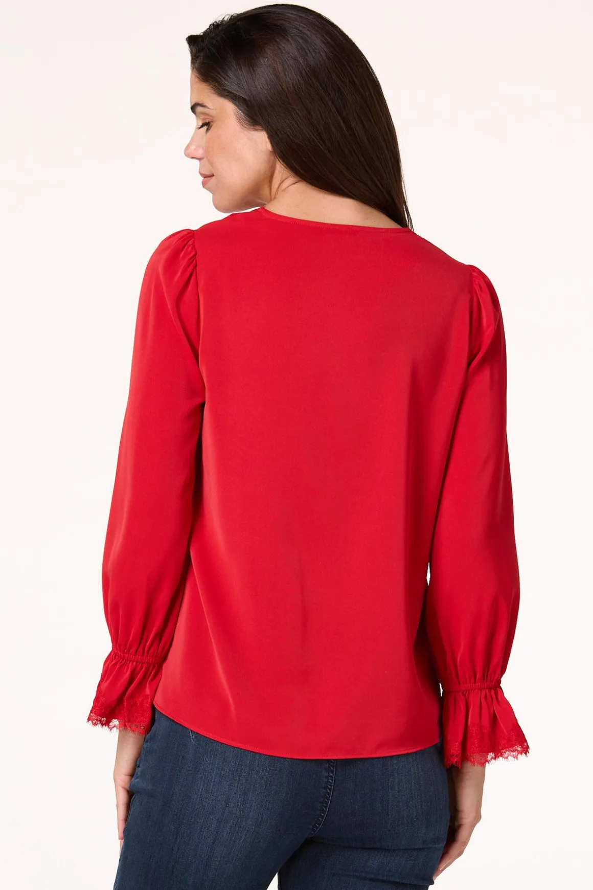 Solid Lace Trim Top