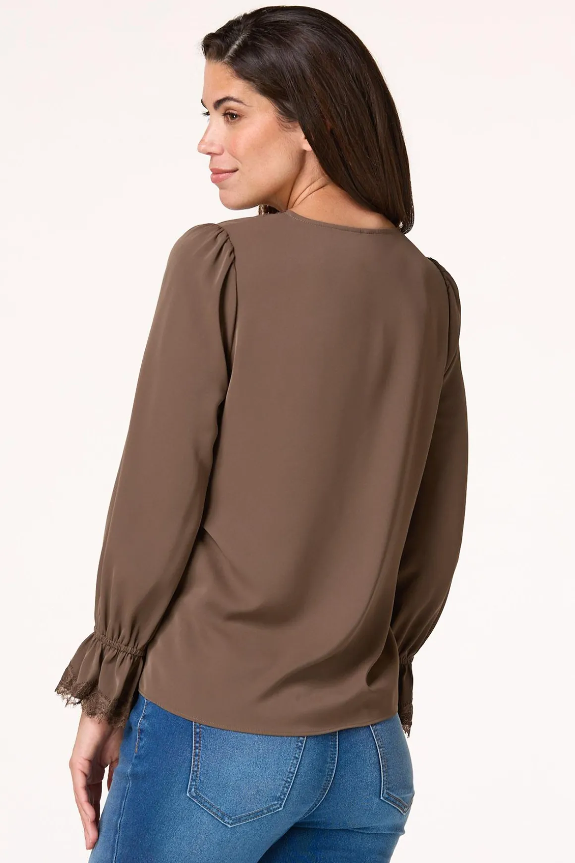 Solid Lace Trim Top