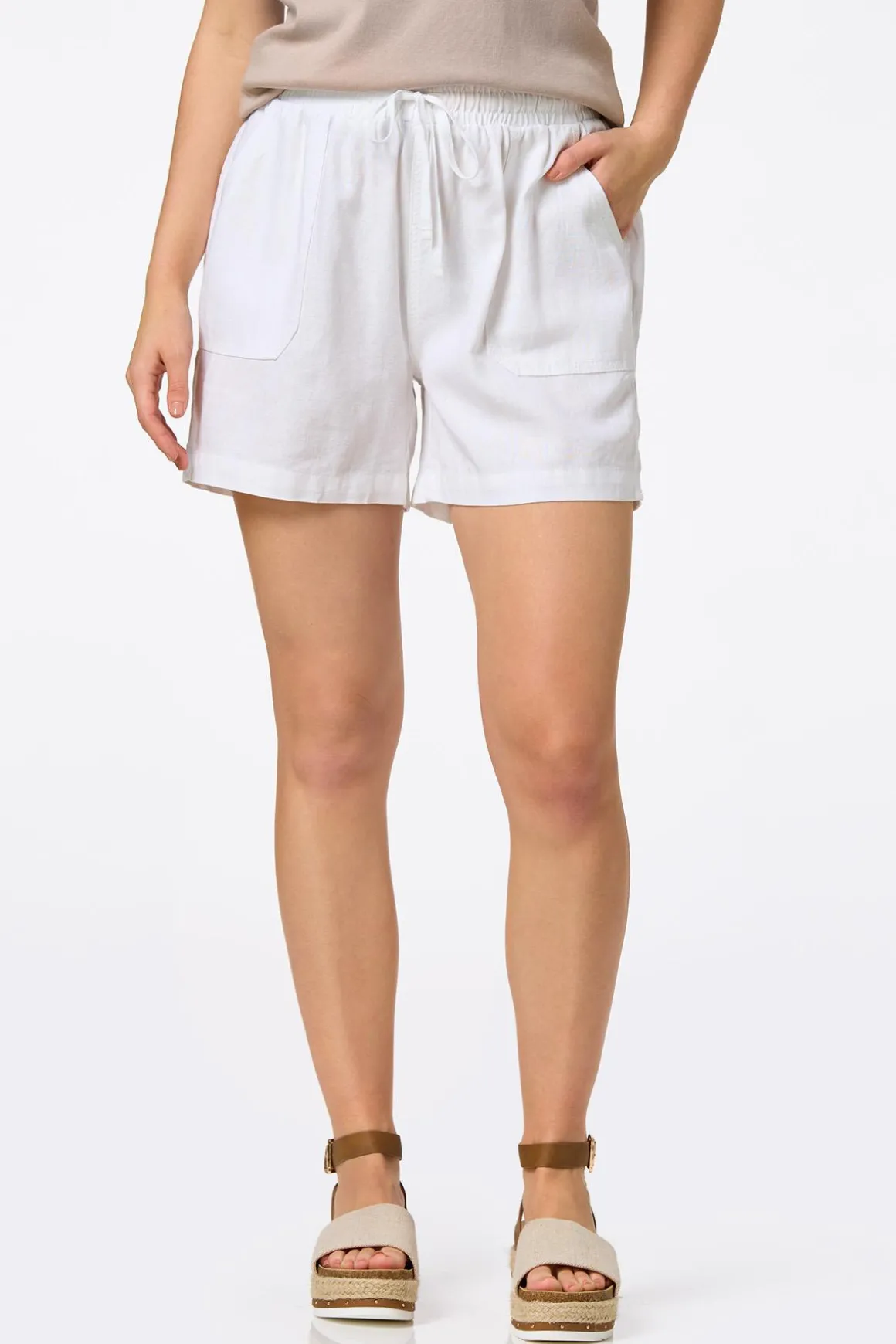 Solid Linen Beach Shorts