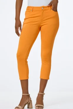 Solid Ponte Skinny Cropped Pants