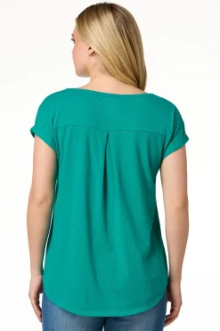 Solid Rolled Cuff Tee