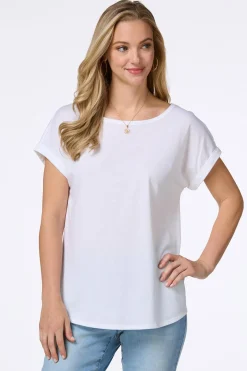 Solid Rolled Cuff Tee