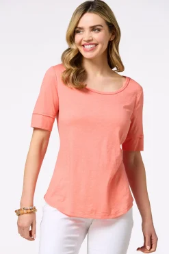 Solid Scoop Neck Tee