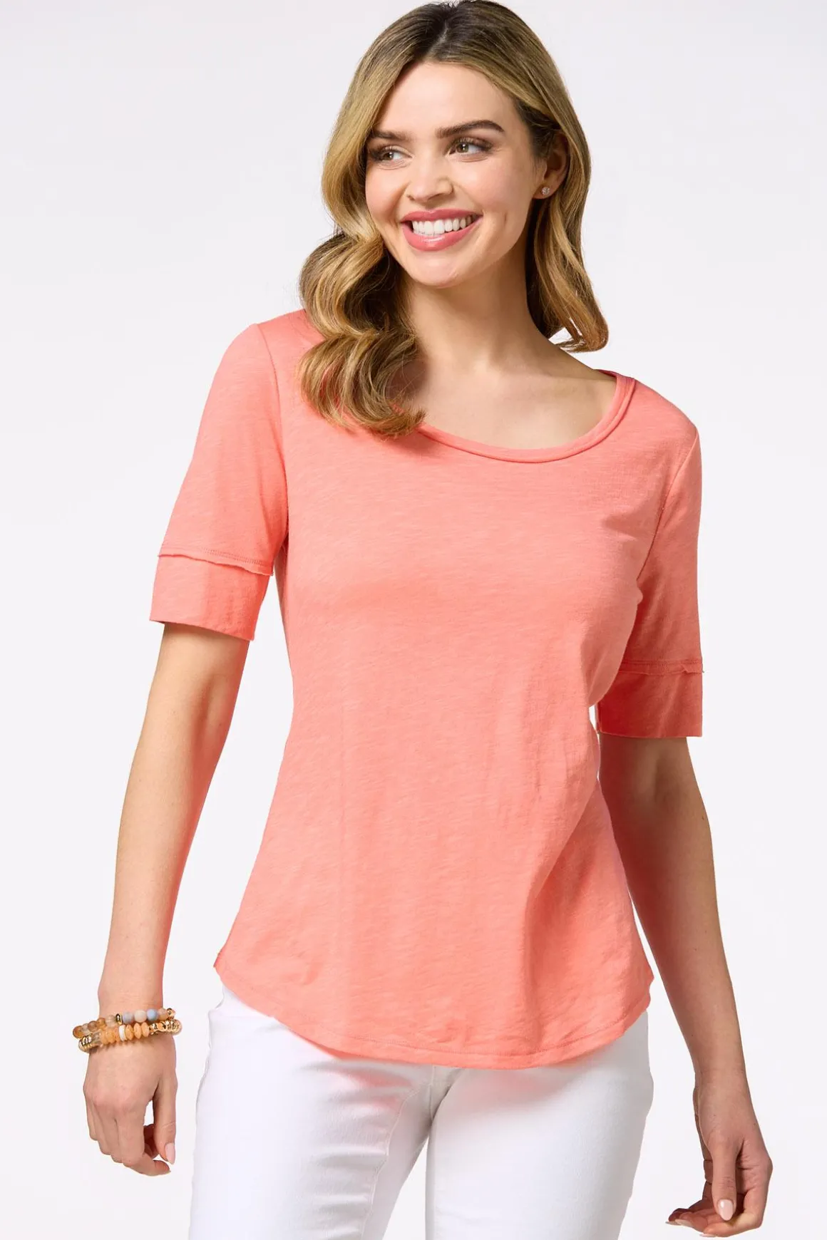 Solid Scoop Neck Tee