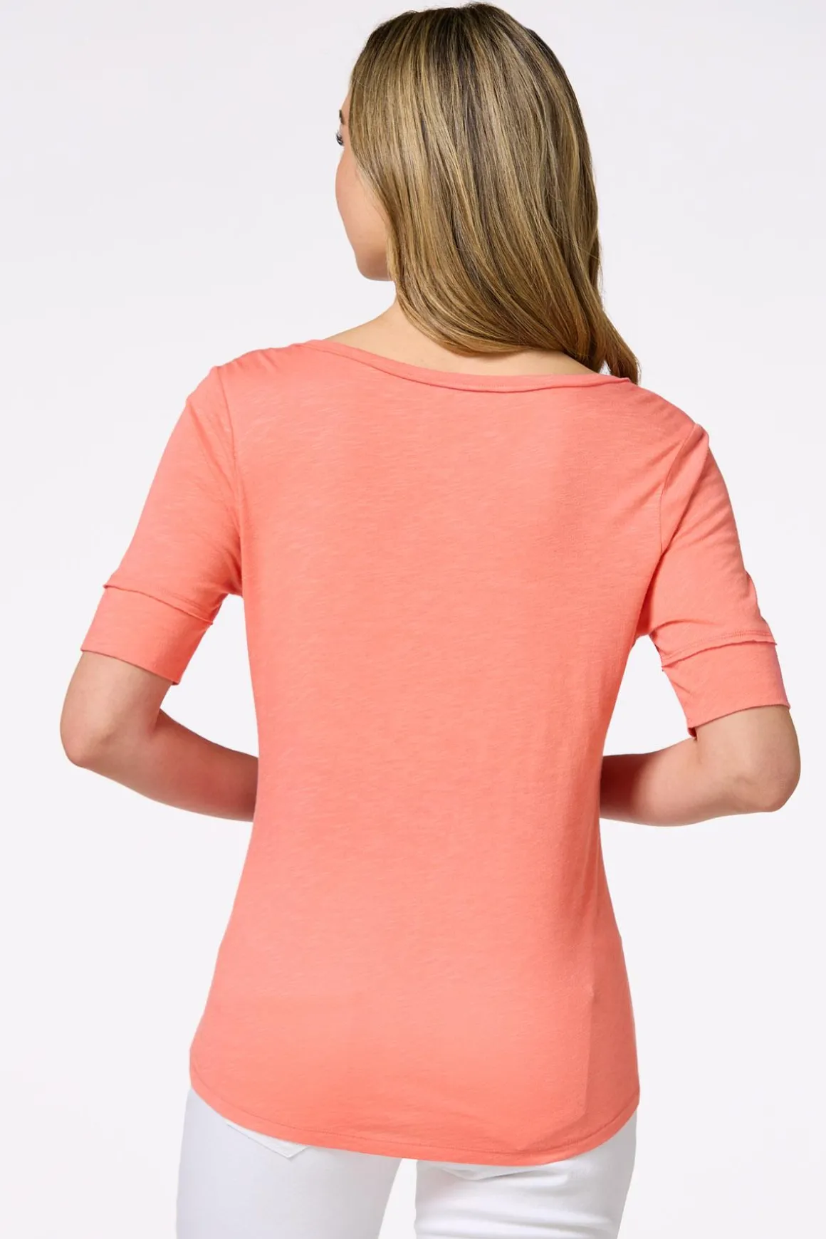 Solid Scoop Neck Tee