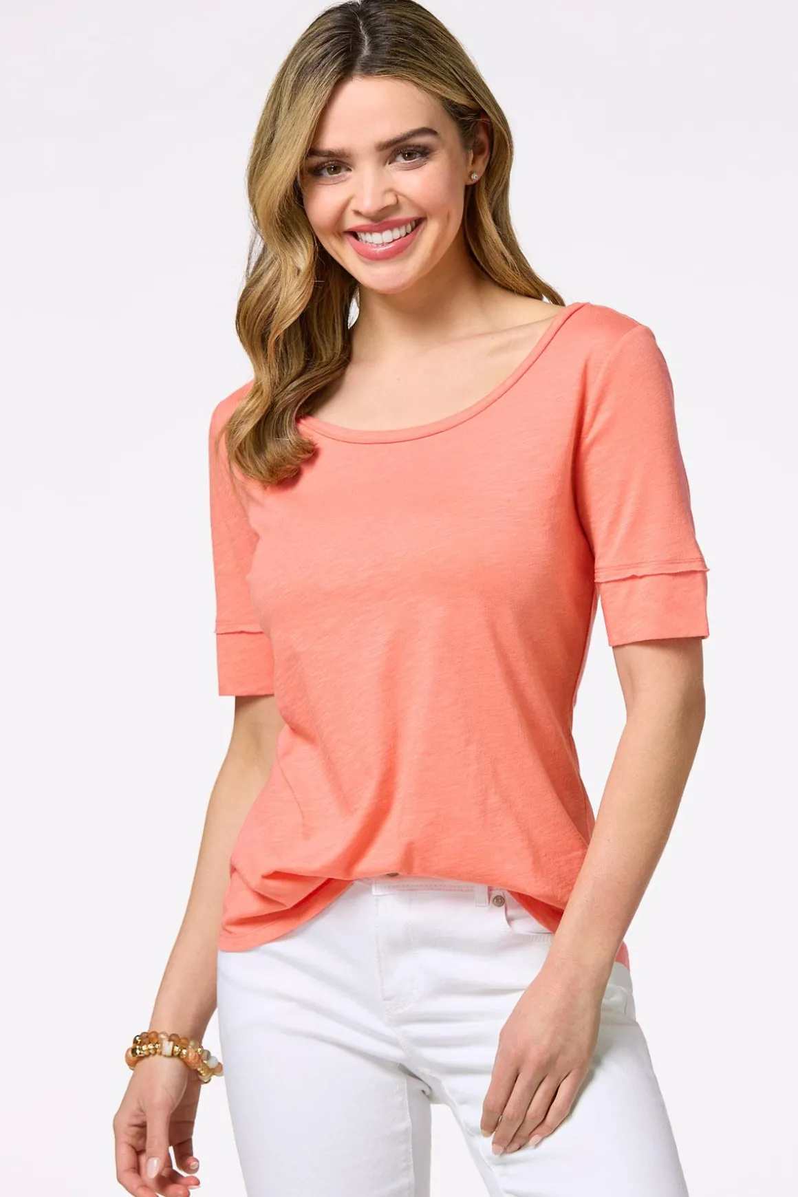 Solid Scoop Neck Tee