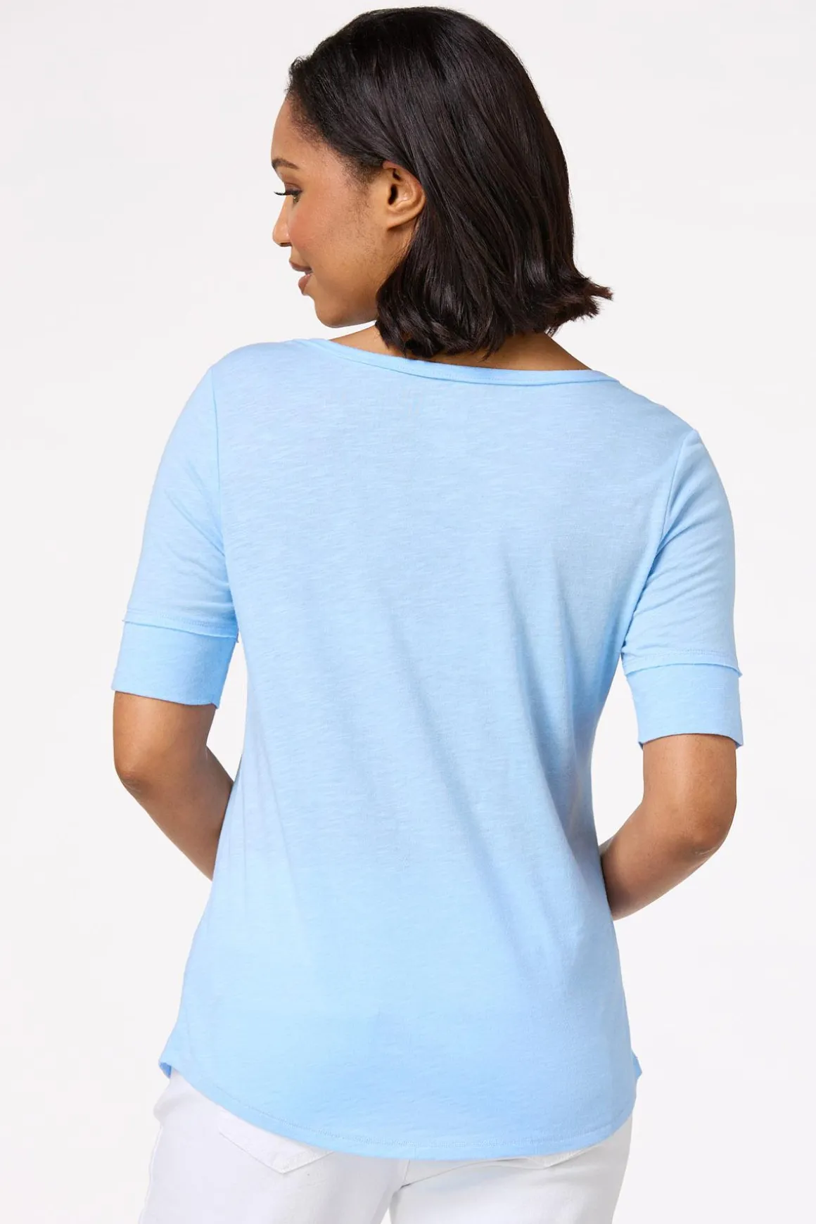 Solid Scoop Neck Tee
