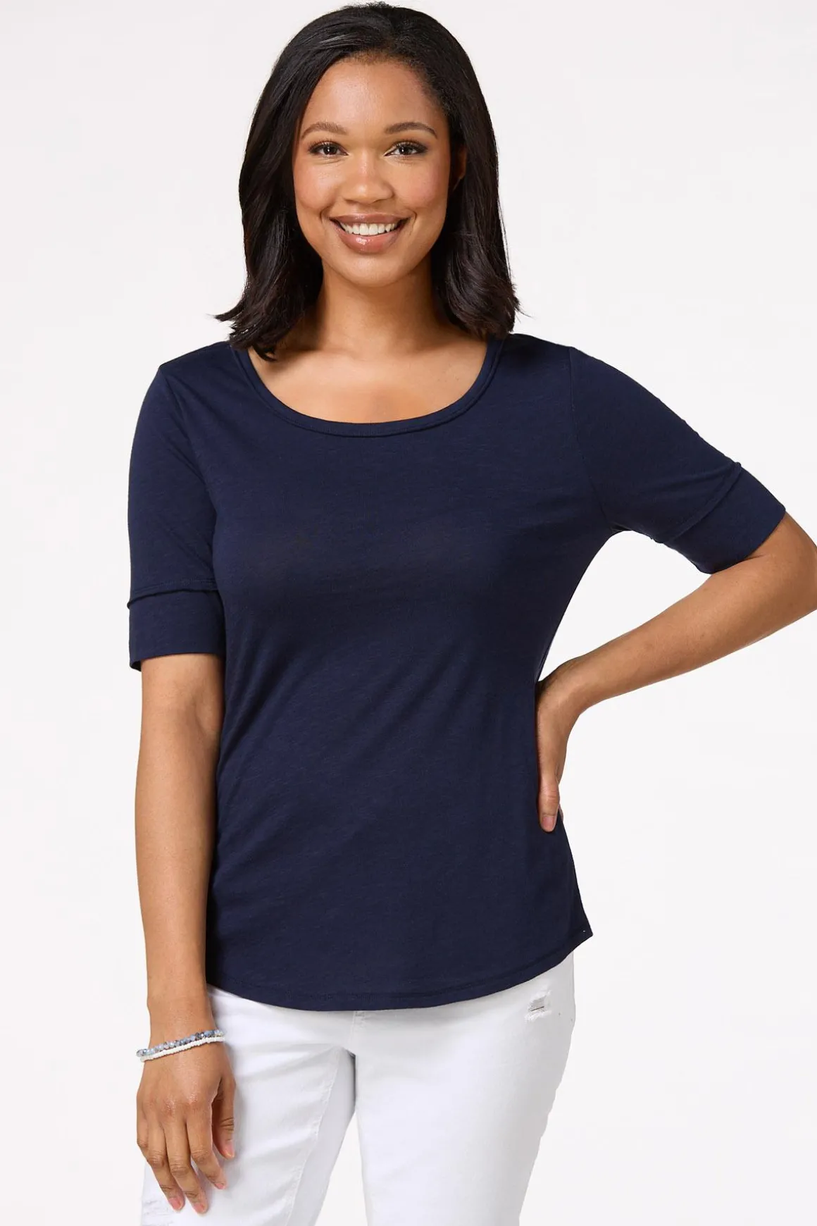 Solid Scoop Neck Tee