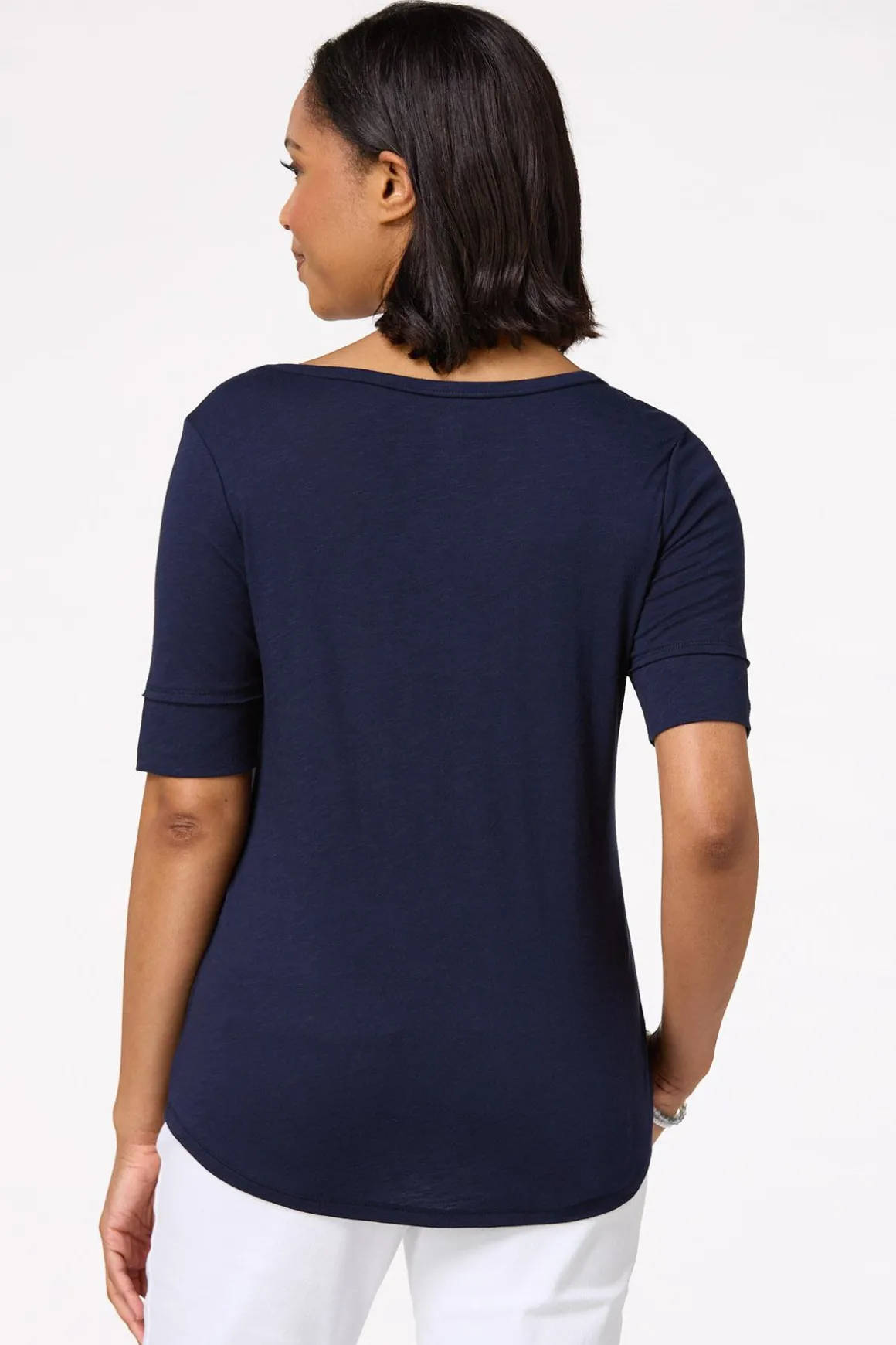 Solid Scoop Neck Tee