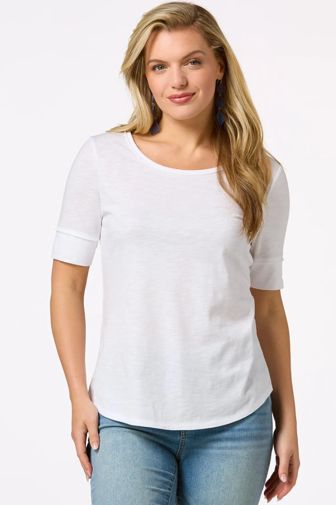 Solid Scoop Neck Tee
