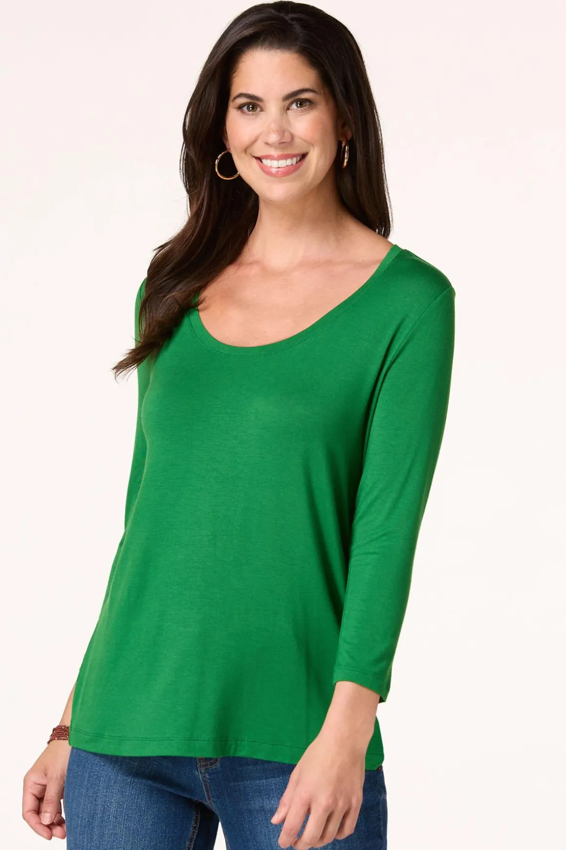 Solid Scoop Neck Top