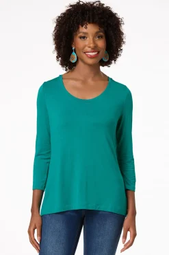 Solid Scoop Neck Top