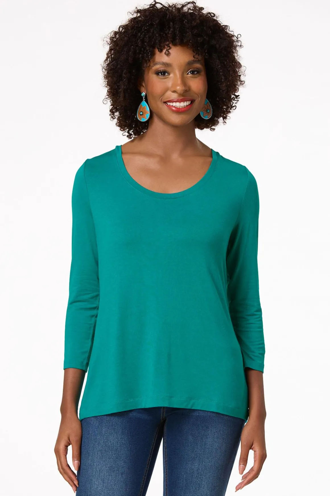 Solid Scoop Neck Top
