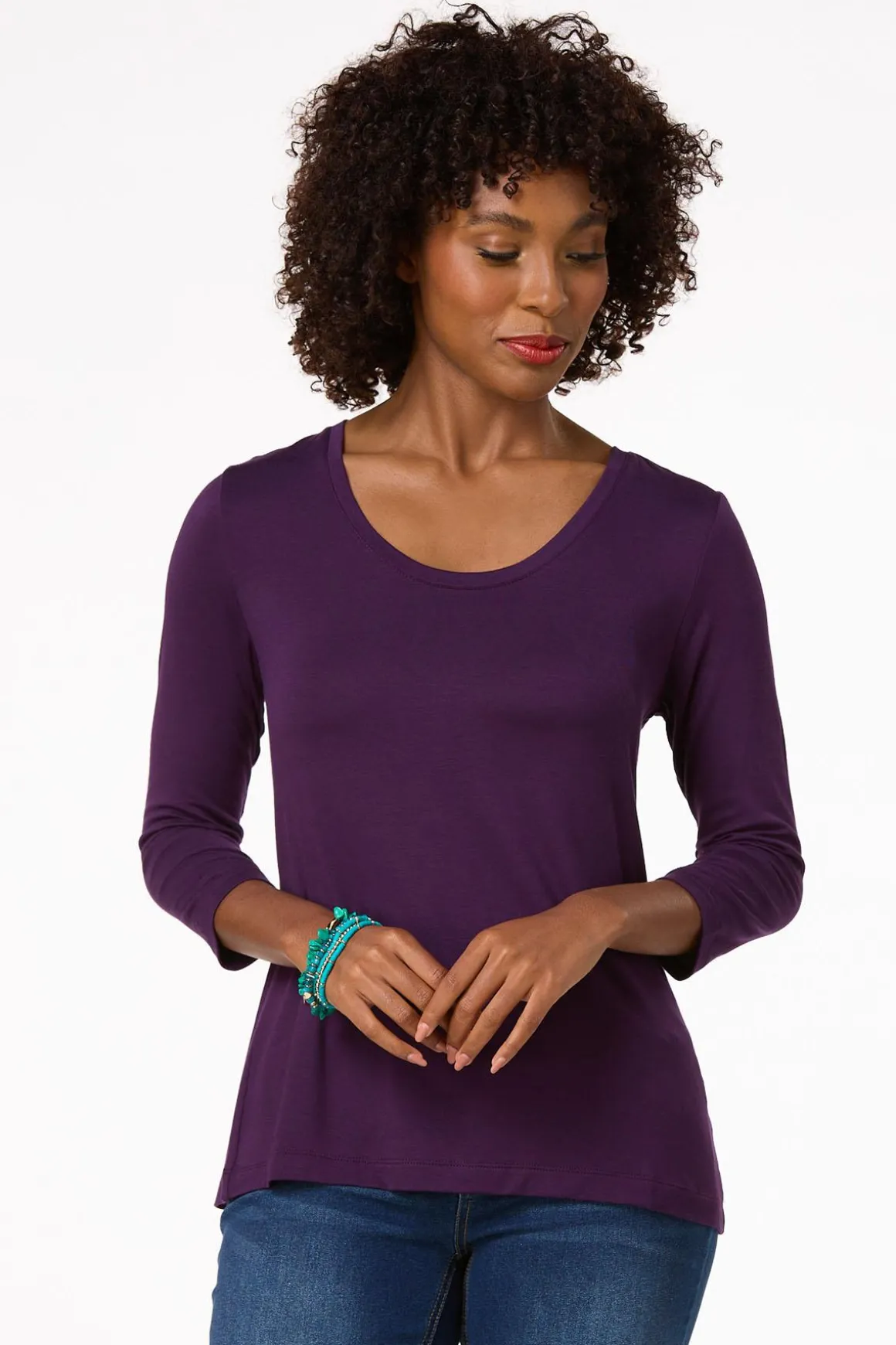 Solid Scoop Neck Top