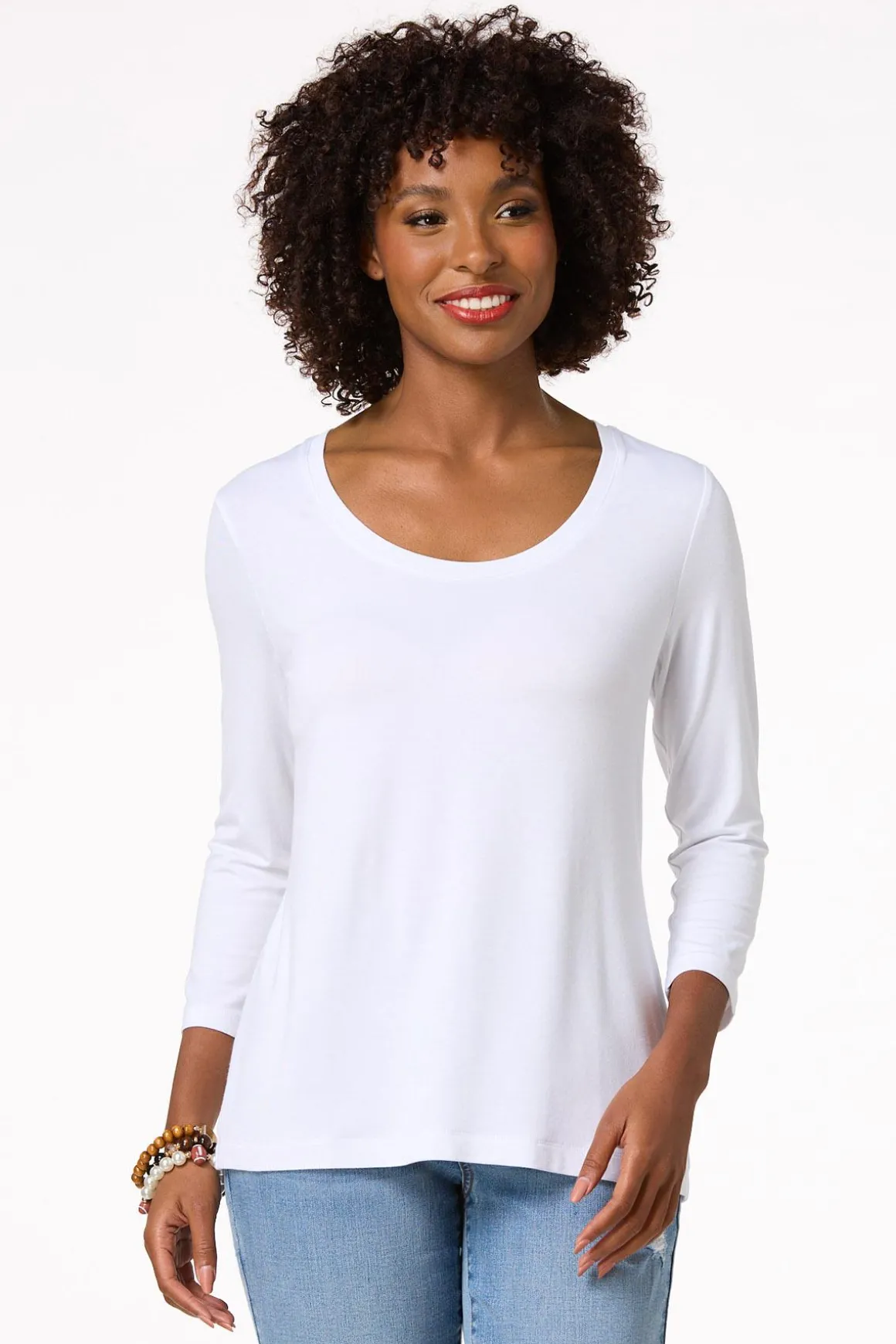 Solid Scoop Neck Top