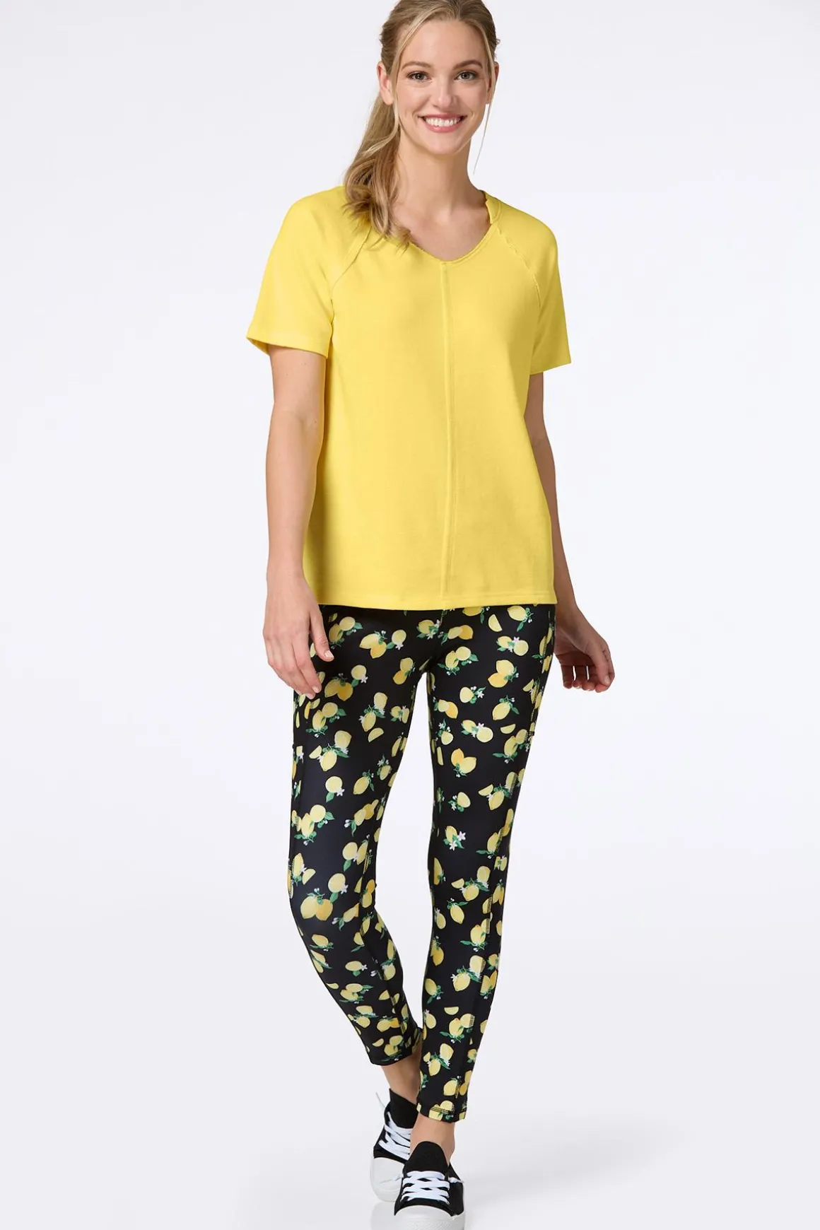 Solid Seamed Athleisure Top